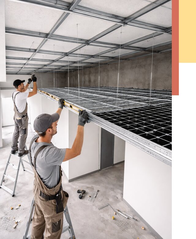 Монтаж потолка грильято в Березниках от 463 руб./м² — быстрая сборка под ключ | ОТДЕЛОЧНИК-Брз