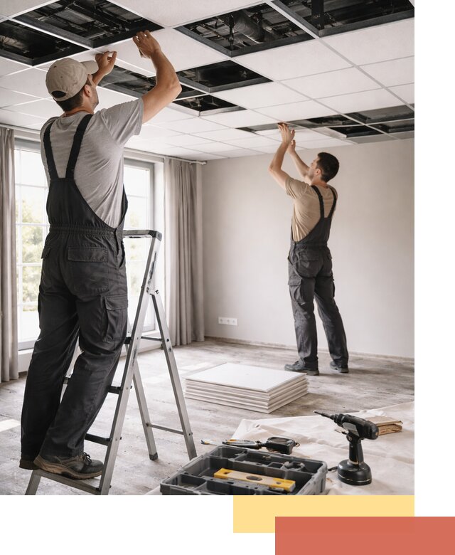 Замена плит подвесного потолка в Березниках быстро и качественно