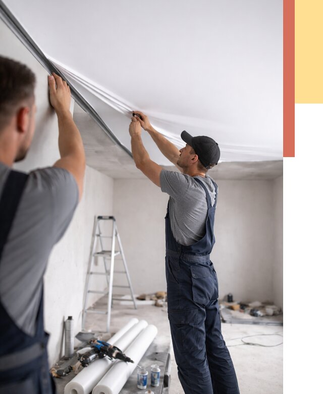 Монтаж матового натяжного потолка в Березниках от 4635 руб./м² — быстро и недорого | ОТДЕЛОЧНИК-Брз