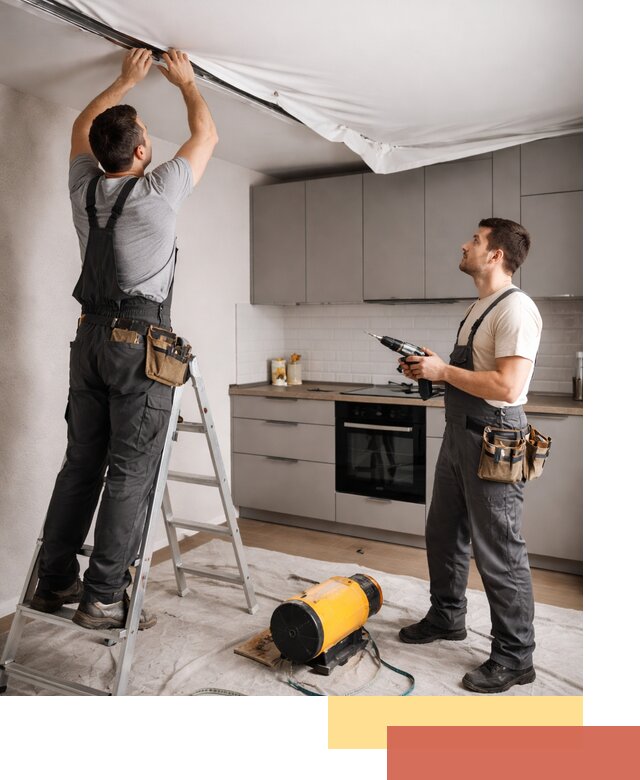 Монтаж натяжного потолка на кухне в Березниках