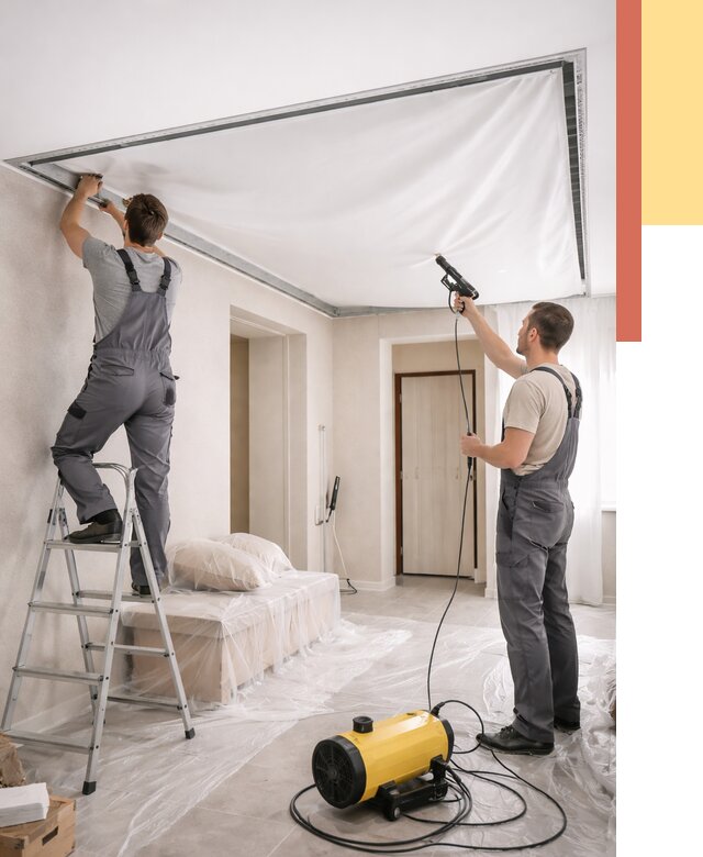 Монтаж натяжного потолка в прихожей в Березниках от 2729 руб. под ключ | ОТДЕЛОЧНИК-Брз