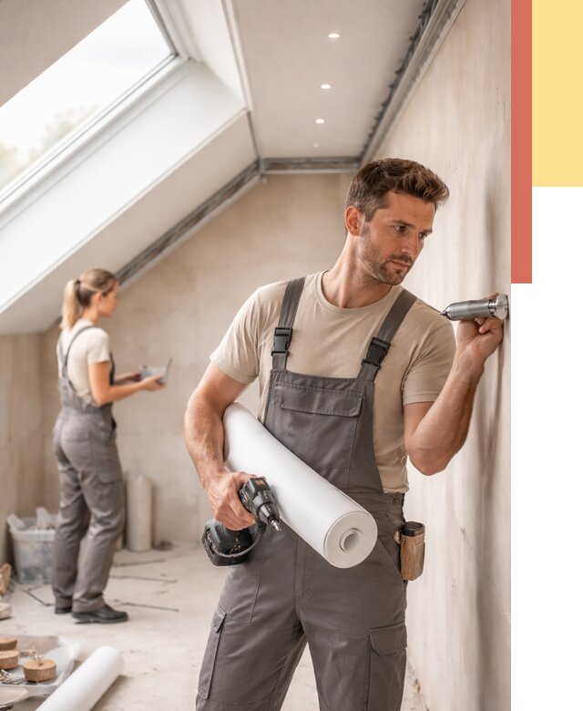 Монтаж натяжного потолка на мансарде в Березниках от 3605 руб. | ОТДЕЛОЧНИК-Брз