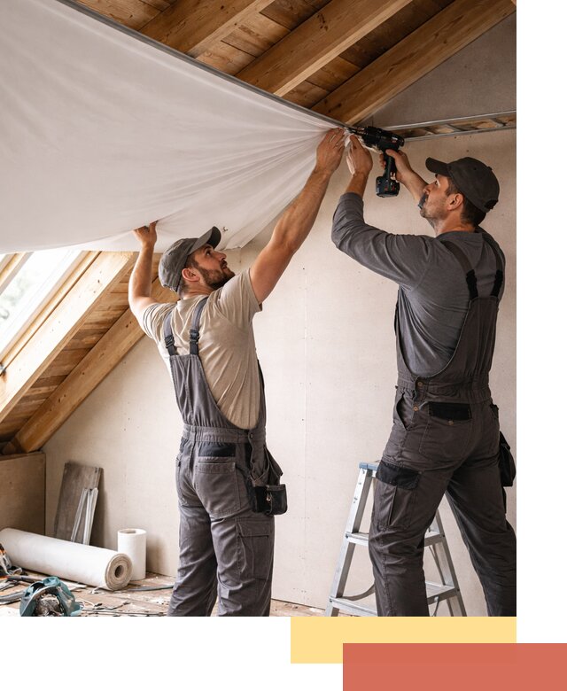 Монтаж натяжного потолка в мансарде в Березниках