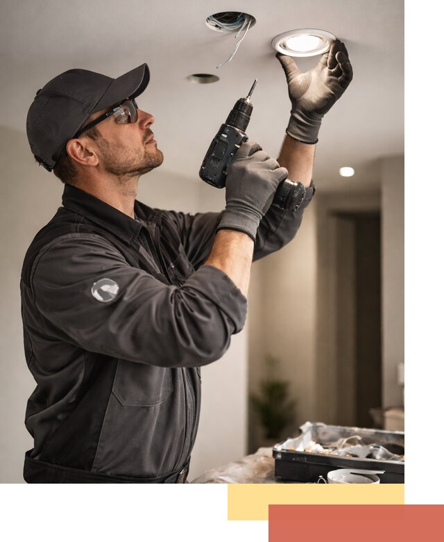 Установка точечных светильников в натяжной потолок в Березниках