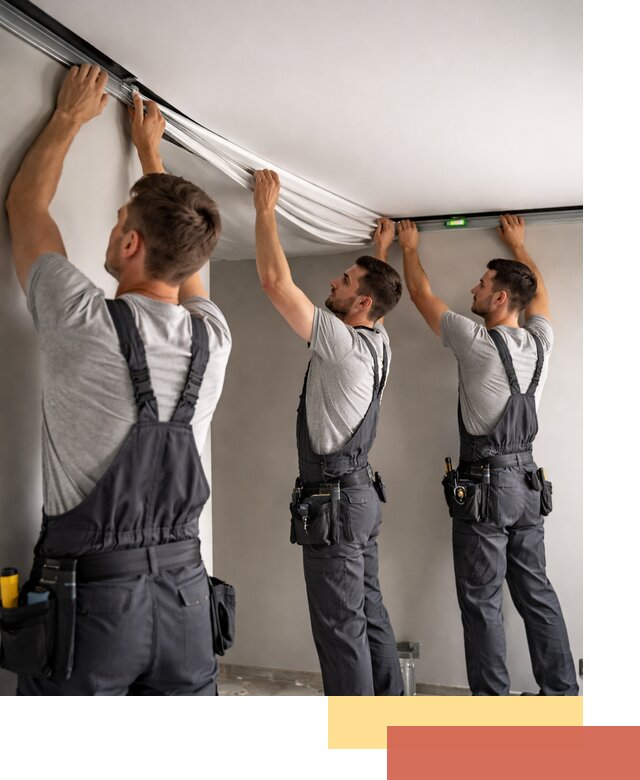 Теневые натяжные потолки в Березниках: монтаж и отделка быстро и качественно