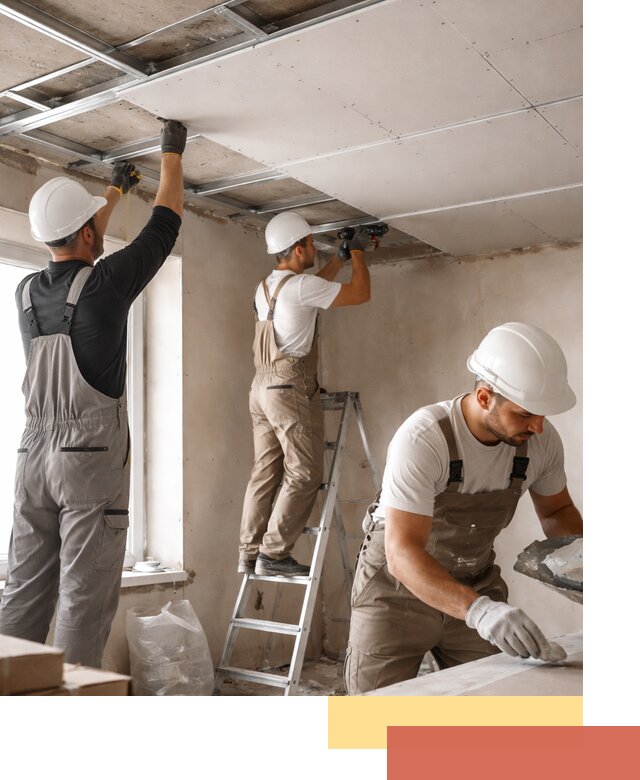 Одноуровневый потолок из гипсокартона в Березниках — монтаж и отделка