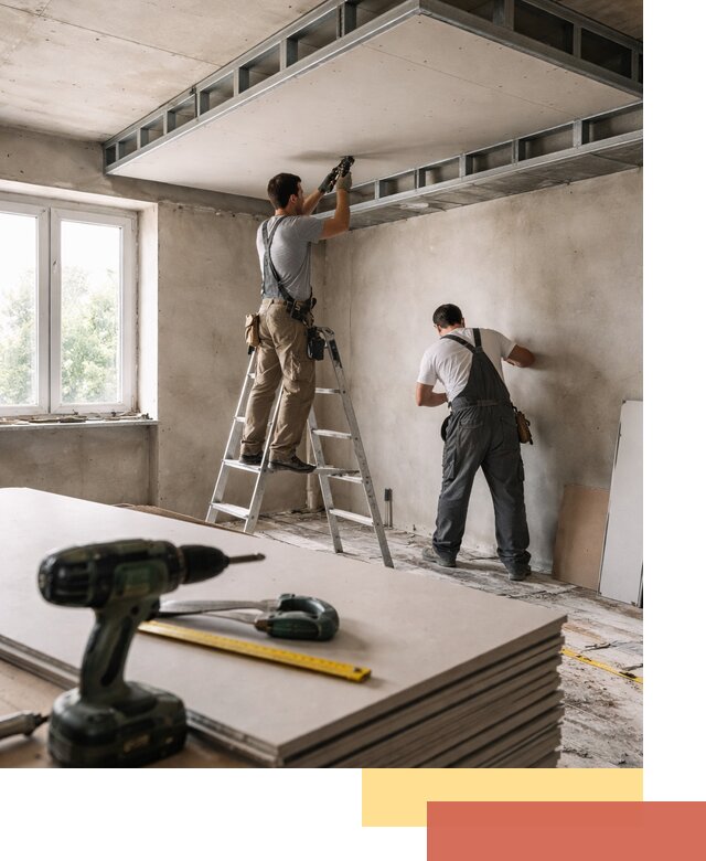 Двухуровневый потолок из гипсокартона в Березниках