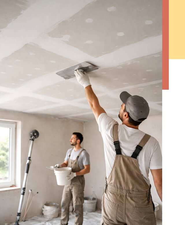 Шпаклевка потолка из гипсокартона в Березниках от 3296 руб./м2 — услуги под ключ | ОТДЕЛОЧНИК-Брз