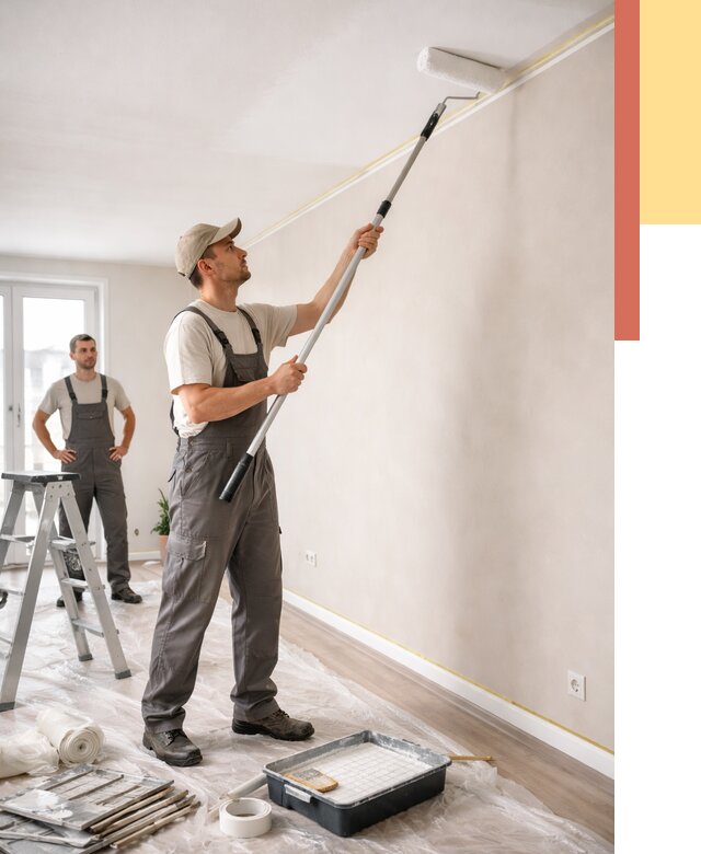 Покраска потолка из гипсокартона в Березниках от 4635 руб./м2 — услуги под ключ | ОТДЕЛОЧНИК-Брз