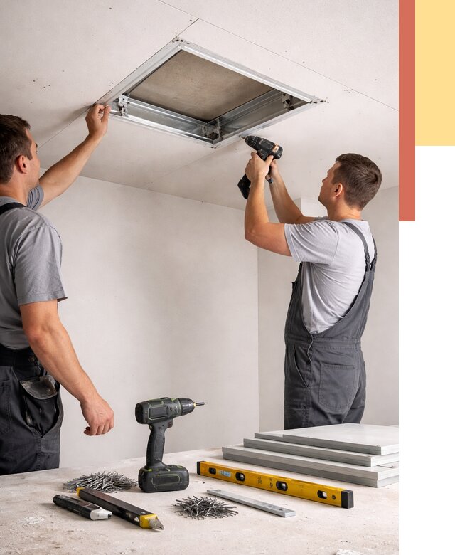 Установка люка в потолок ГКЛ в Березниках от 2575 руб. под ключ | ОТДЕЛОЧНИК-Брз