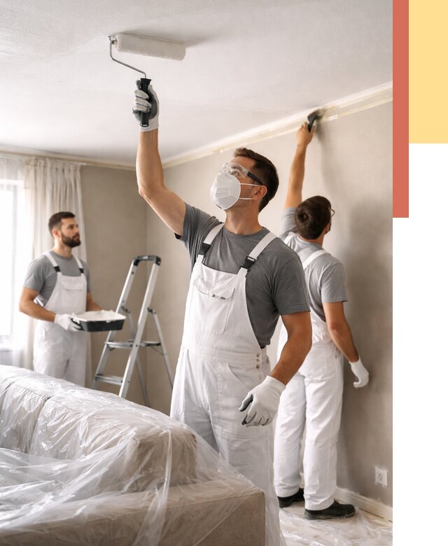 Покраска потолка водоэмельсионной краской в Березниках от 2266 руб/м² — услуги под ключ | ОТДЕЛОЧНИК-Брз