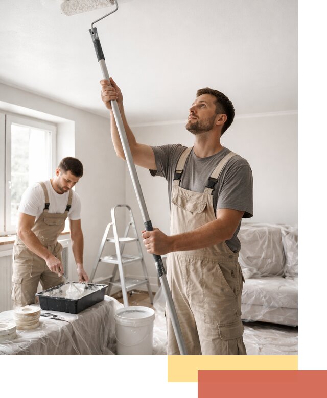 Покраска потолка водоэмульсионной краской в Березниках