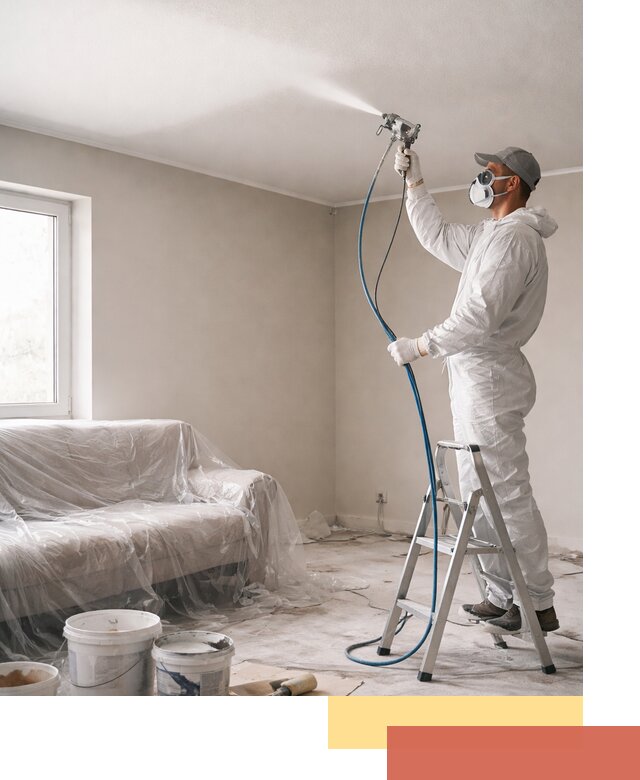 Покраска потолка краскопультом в Березниках быстро и качественно