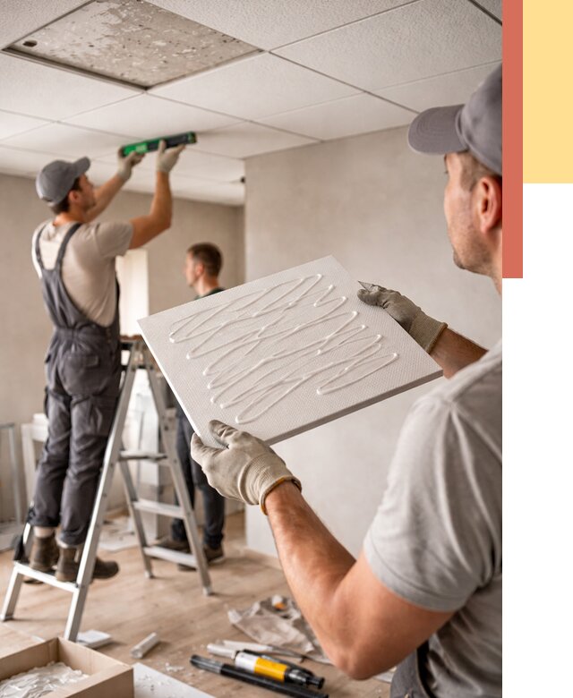 Монтаж потолочной плитки в Березниках от 4635 руб. — быстро и недорого | ОТДЕЛОЧНИК-Брз