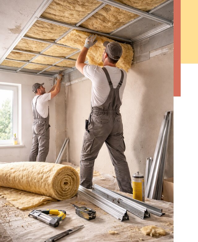 Утепление потолка в Березниках от 7415 руб/м2 — недорого, быстро, под ключ | ОТДЕЛОЧНИК-Брз