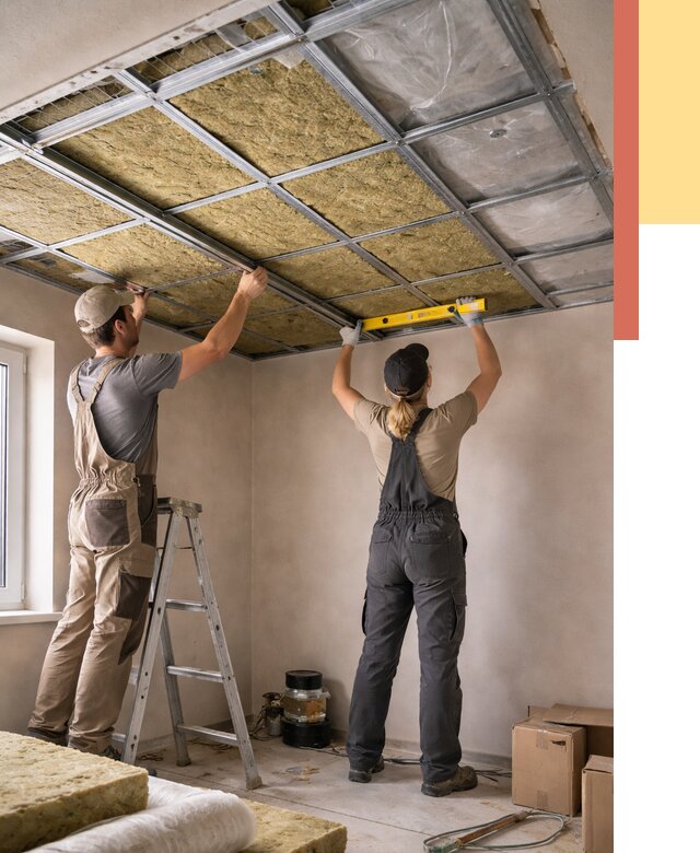 Шумоизоляция потолка в Березниках от 1287 руб. под ключ — услуги ОТДЕЛОЧНИК-Брз