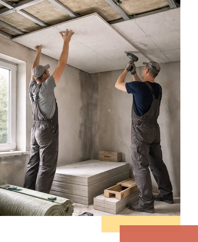 Шумоизоляция потолка панелями ЗИПС в Березниках